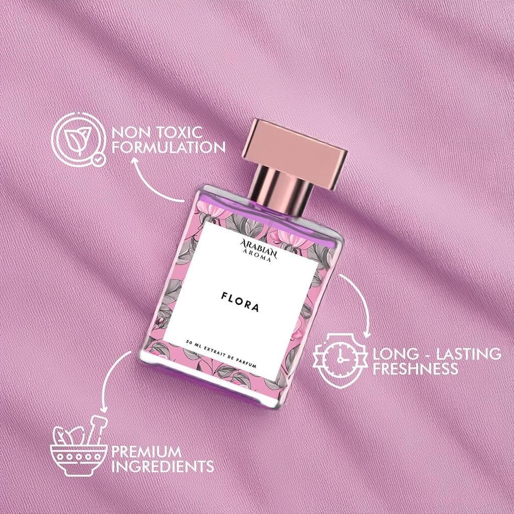 Arabian Aroma Flora Perfume for Women – Elegant & Long-Lasting Floral Extrait De Parfum
