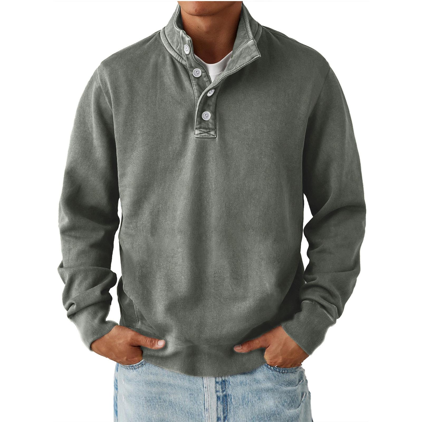 

2026 Autumn Winter New Men s Buckle Sweatshirt Sweatshirt M серый