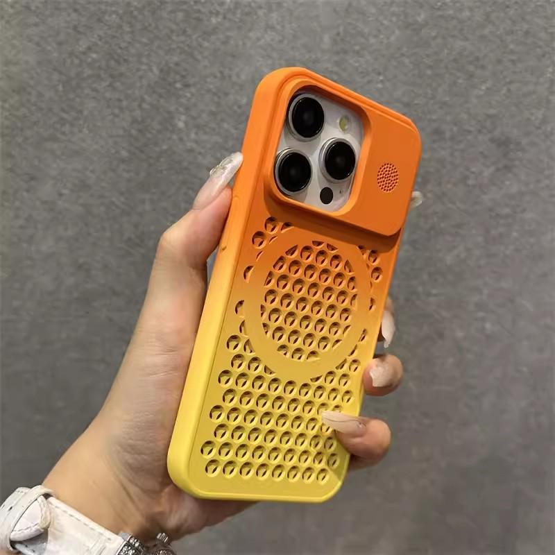 Aromatherapy Cooling Hole Apple 16proMax Mobile Phone Case Suitable for IPhone 15 Gradient Magnetic 14 Matte Protective Case