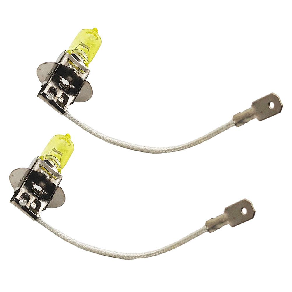 2pcs H3 55W Car Halogen Headlight Bulbs Yellow 3000K Car Headlight Lamp Universal Auto Fog Light