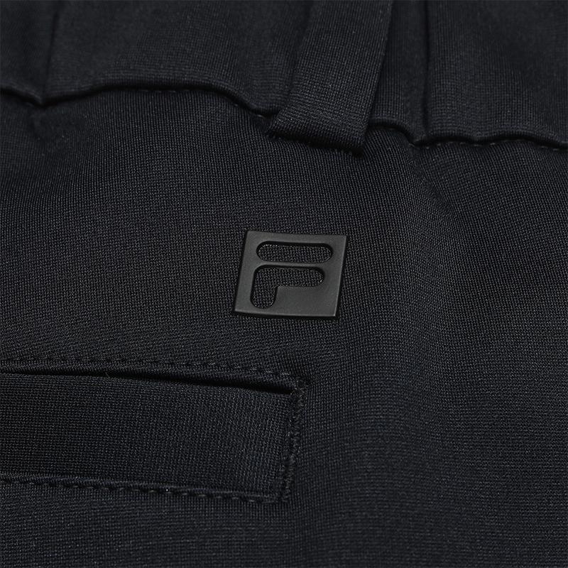 FILA Fleece Lined Warm Fashion Classic Simple Casual Golf Comfortable Versatile Loose Knit Sports Pants Women bottoms Deep-Black A11W615610FBK