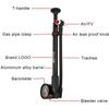 300PSI Bicycle Air Pump with Gauge MTB Bike Shock Pump High Pressure Bike Tire Air Pump for Mountain Bike Front/Rear Suspension