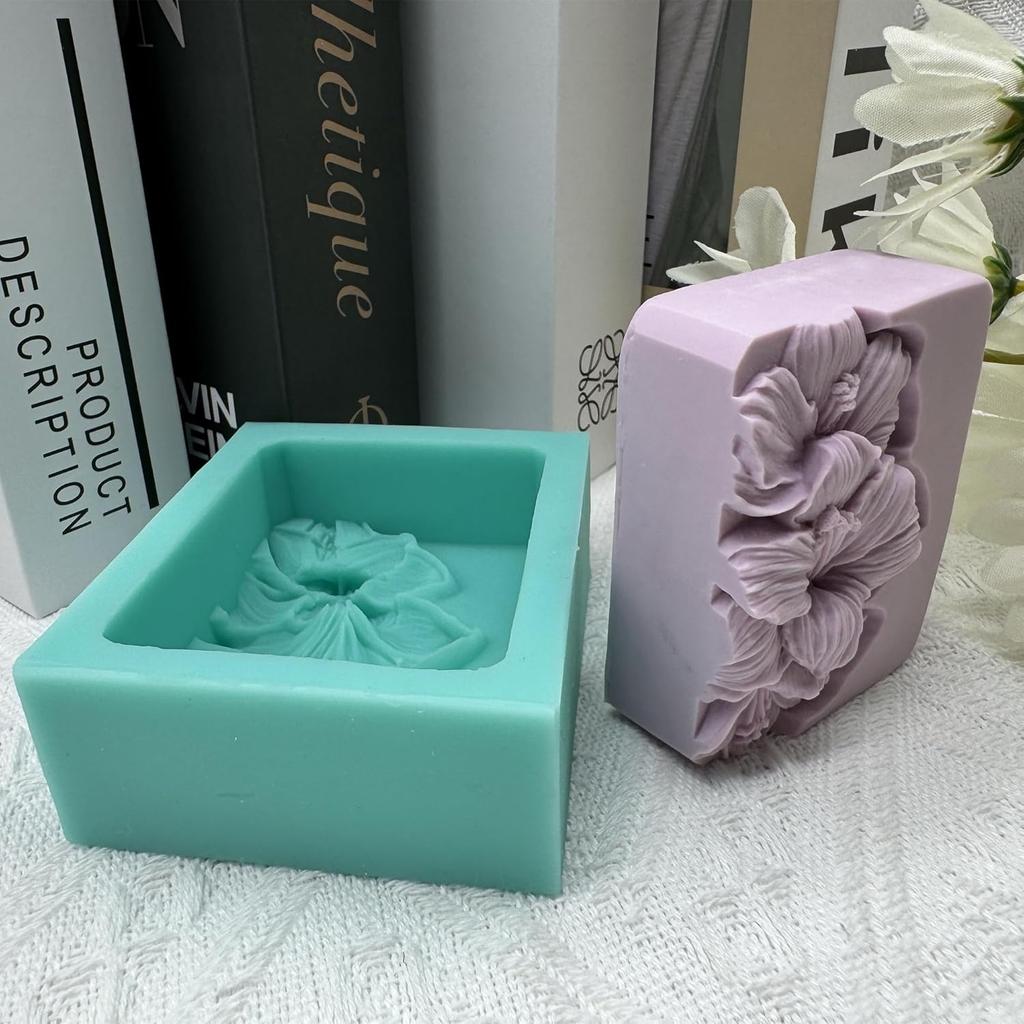 Lily Flower Soap Mold Pretty Flower Soap Silicone Mould for Handmade DIY Soap Making Lotion Bars Scented Candles Resin Crafts Aromatherapy Gypsum