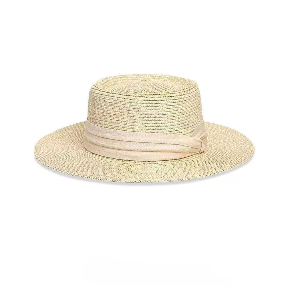 French Lace Bow Straw Hat Women's Summer Big Brim Sunshade Sunscreen Hat Seaside Beach Vacation Sun Hat