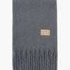 ADAUL Simple Patch Wool Long Muffler - Darkgrey