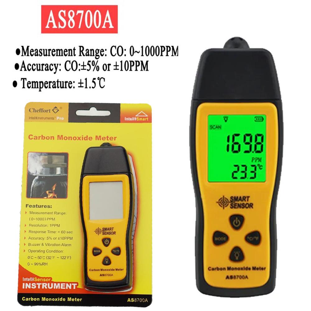 AS8700A /ST9700 Håndholdt Kulilte Måler, Kulilte Detektor, Høj Præcision CO Detektor, Bærbar CO Gas Lækage Tester,