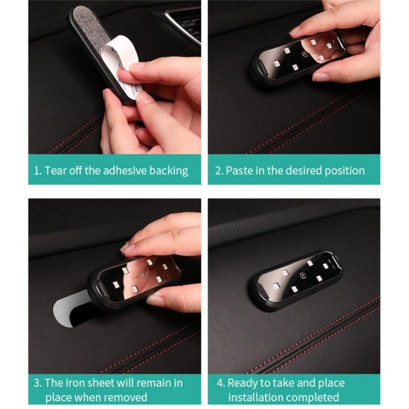 4PCS Magnetic Led Interior Car Wireless Adhesive LED Light Neon Car Door Lights LED Welcome Light Anti-collision Strobe Lights