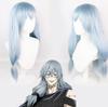 Anime 60CM Jujutsu Kaisen Mahito Cosplay peluca larga plata azul gris pelo sintético resistente al calor pelucas de Cosplay de Anime