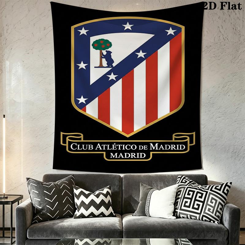 Atltico De Madrid Crest Wallpaper Bedding 1 Duvet Cover 2 Pillowcase Without Core Bedding Set Christmas Birthday Gift
