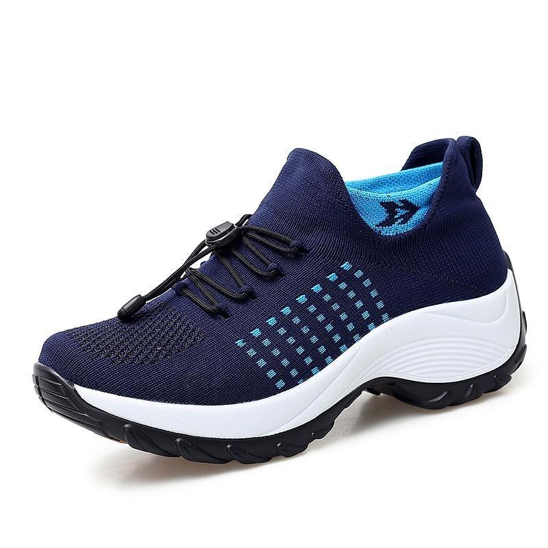 Sports Shoes, Socks, Mom's Shoes, Fly Woven Breathable Mesh Fabric, Women's Shoes, Thick Soled Rocking Shoes