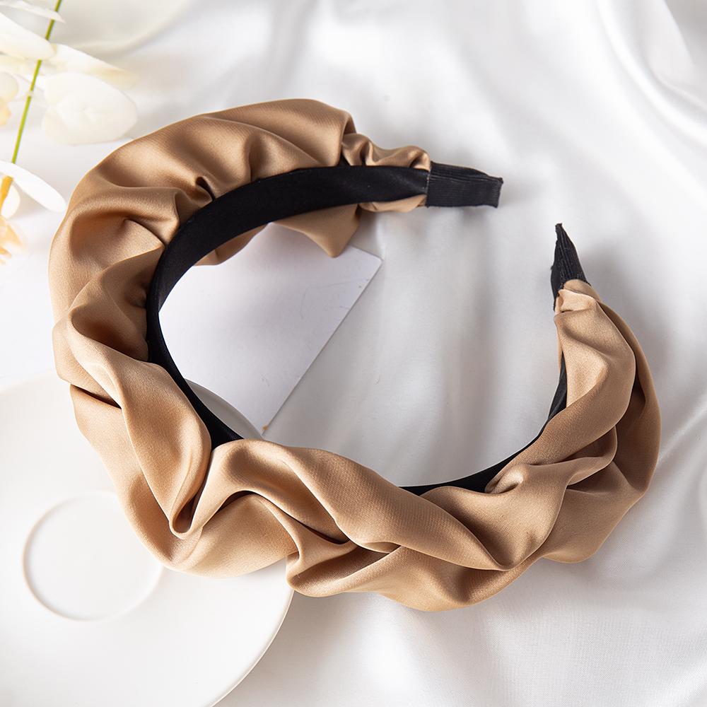 Modische Haarreifen, Haarbänder für Frauen und Mädchen, Blumen, einfarbig, Slik-Stirnbänder, plissiertes breites Haarband, Haar-Accessoires, Kopfbedeckungen