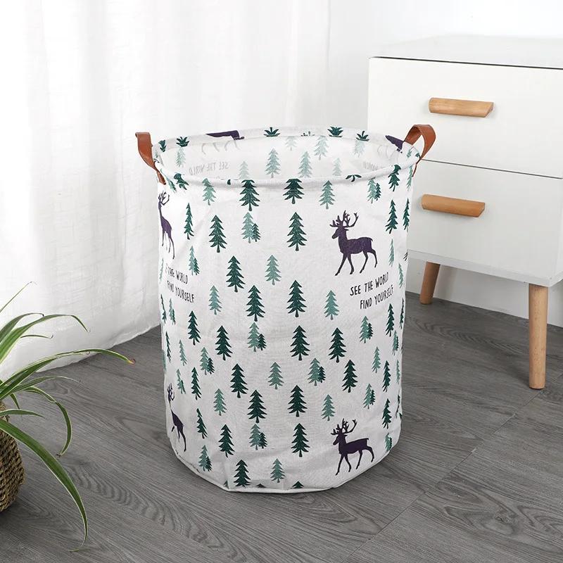 Large Capacity Fabric Laundry Basket Folding Waterproof Clothes Storage Basket Home Children Toy Sundries Storage Bag Organizer