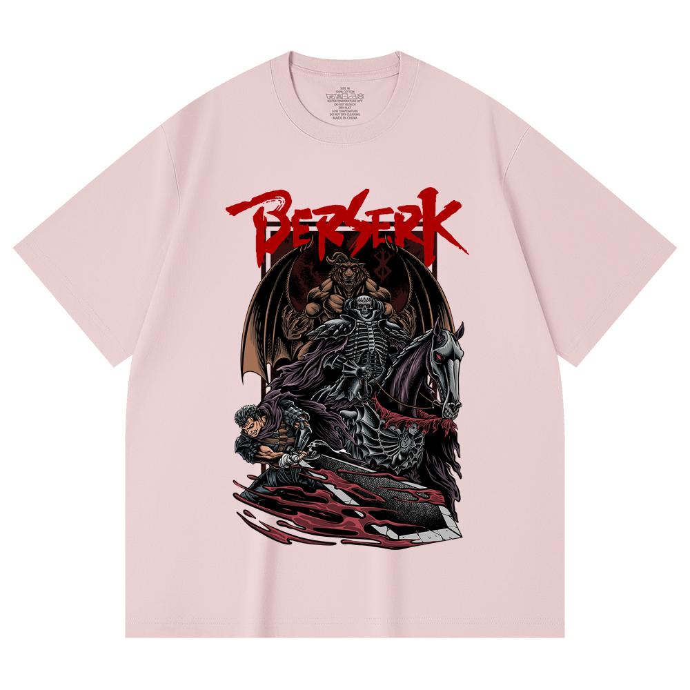 230 Gsm 100% Cotton Berserk V4 Skull Knight Print Unisex Heavy Cotton T Shirt
