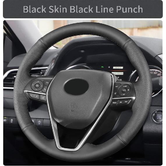 Hand Sewn Steering Wheel Cover,Fit For Toyota RAV4 SUV -2024 / Avalon - / Camry 2018-2024 / Corolla -2025,Non-Slip Breathable Microfiber Leather