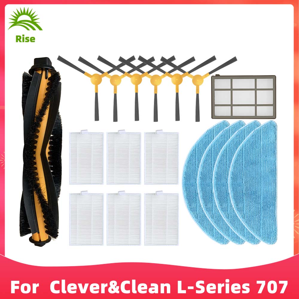 Fit For Clever and Clean L-Series 707 Robot Vacuums Roller Side Brush Hepa Filter Mop Cloths Spare Part Accessory Replacement