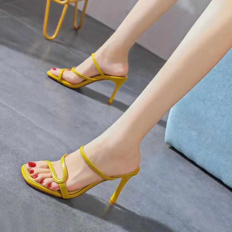 Sandals Yellow Shoes for Women With Heel Shoe Eva Slip-resistant Non Woman Slippers On Promotion 39 Clappers 2025 Luxury Slides