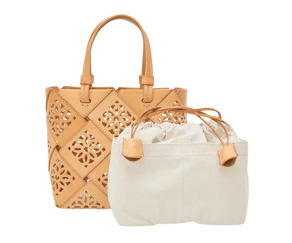 Genten Sascut Basket Natural Beige Women's Handbag,