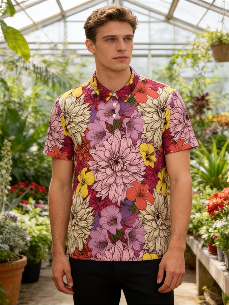 Men Hawaiian Pineapple 3D Print Polos Man Casual Short Sleeve Breathable Streetwear Fashion Summer Beach Top Outfit