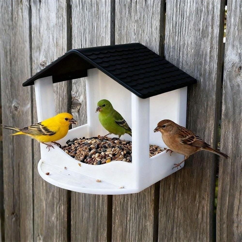 Rainproof Wall Hanging Bird Feeder Waterproof Bird Food Container Wild Bird Feeder  Window