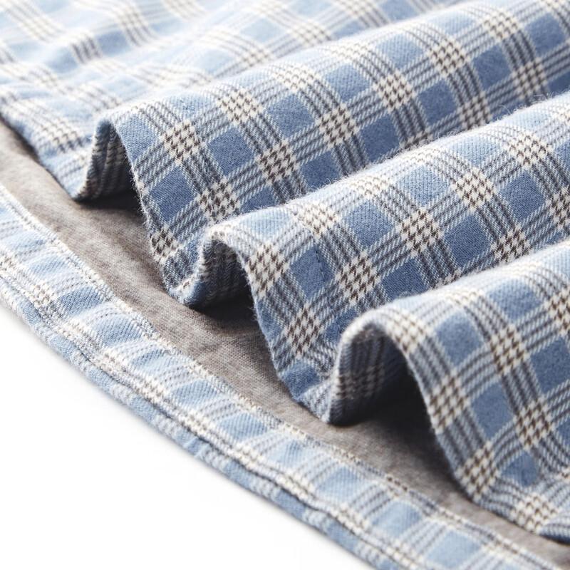 FIRS Men's 90% Goose Down & Cotton Blend Plaid Shirt