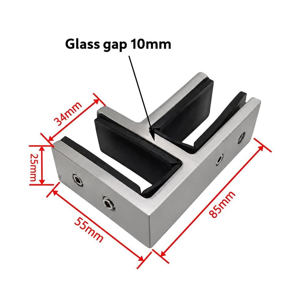 Stainless Steel Glass Clamp Clip 90 Degree Heavy Duty Glass Clip For Railing