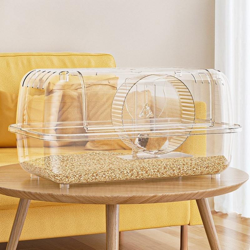 Spacious Transparent Hamster Villa Deluxe Syrian Hamster Habitat with Multi-Level Platforms  Acrylic Complete Pet Playground