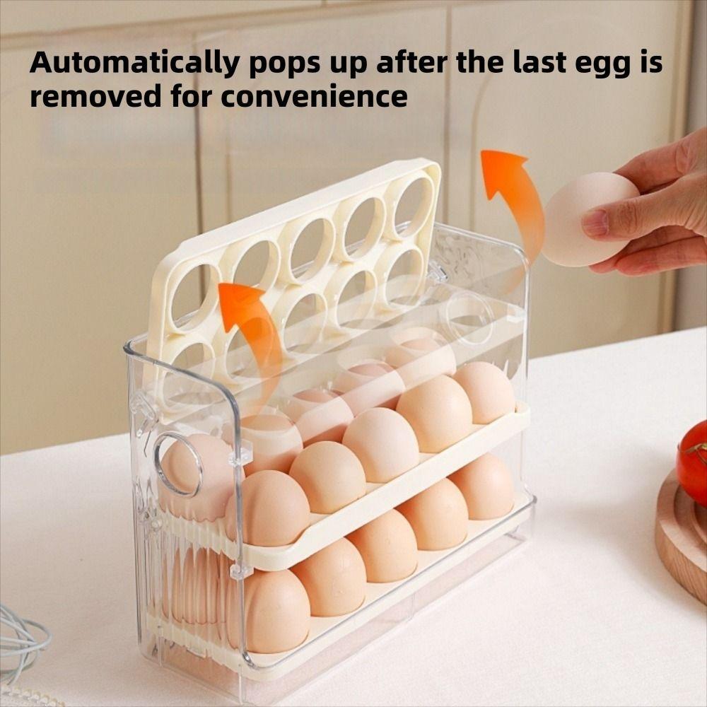 Large Capacity Egg Storage Box Space Saving Large Egg Holder Durable Egg Container  Refrigerator