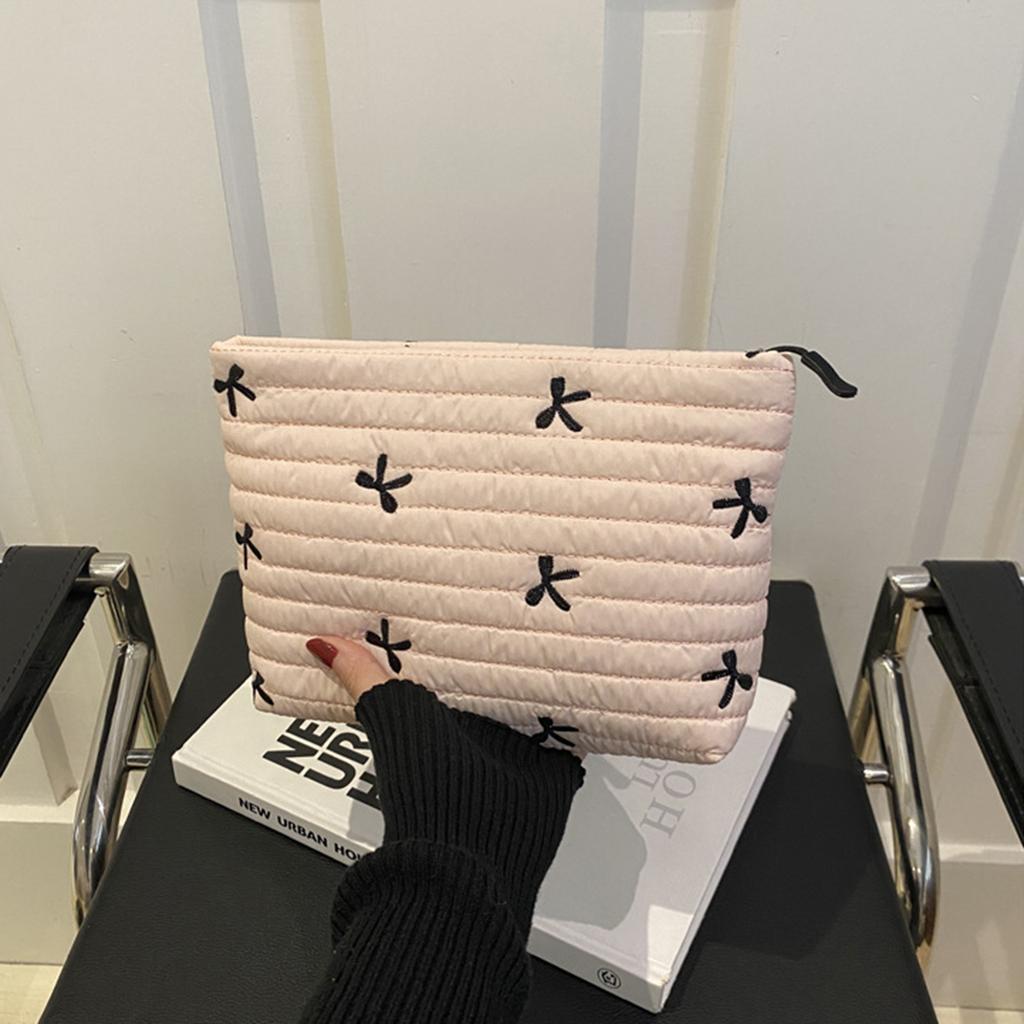 Modische Kosmetikaufbewahrungstasche Feminine Schleifendesigns Kosmetikorganizer Aufbewahrungstasche für alltägliche Essentials