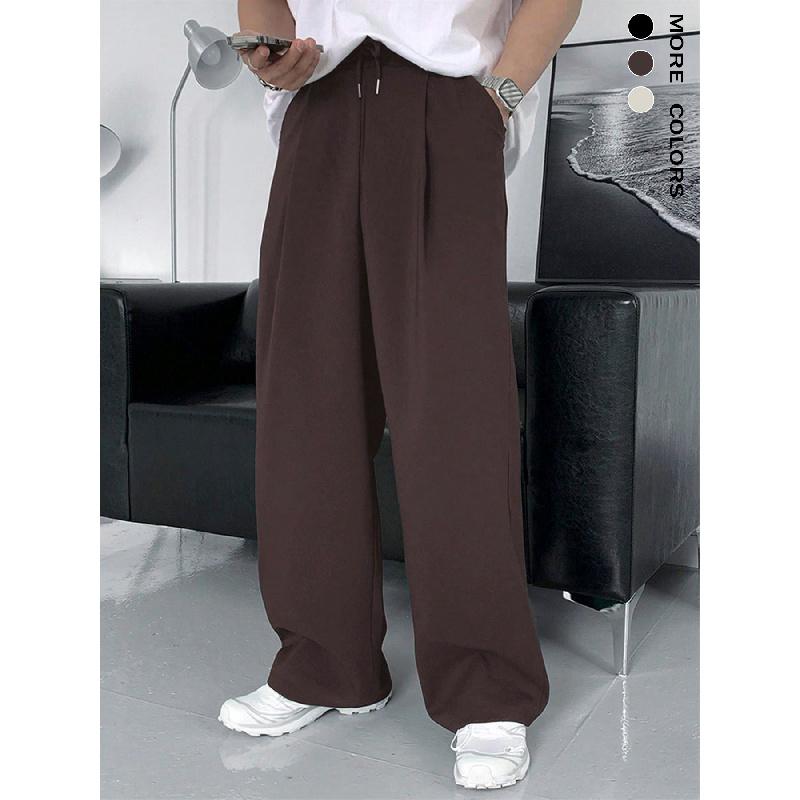 Men's wide-leg pants, new spring and autumn style, loose straight cut, drapey, versatile casual floor-length pants