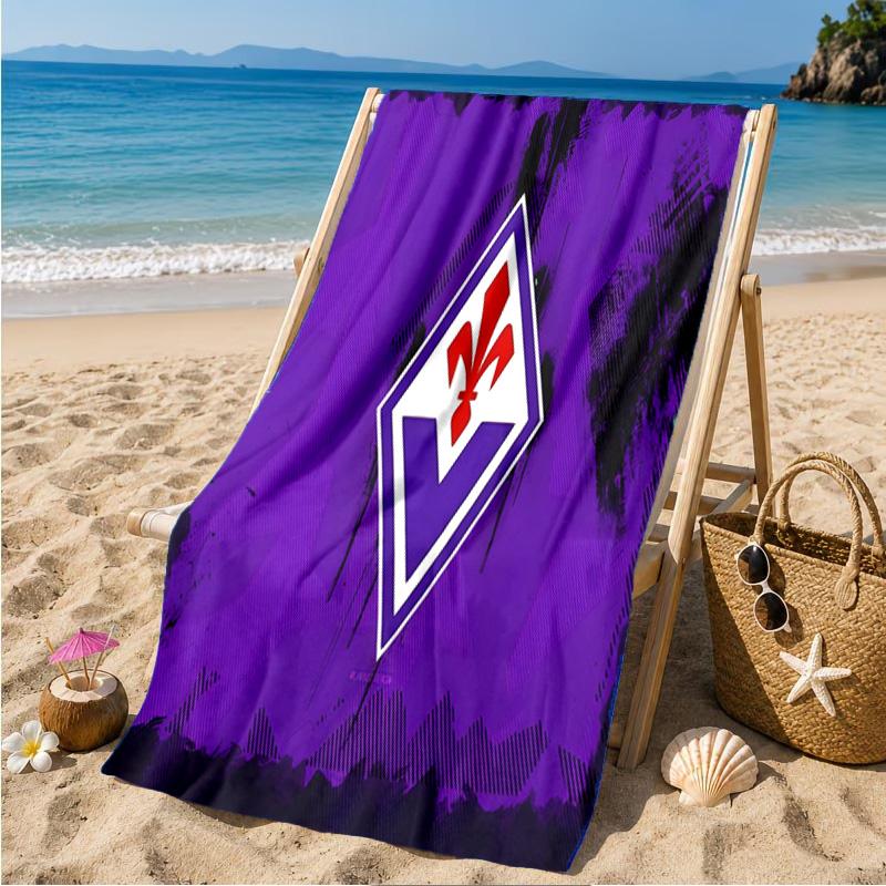 Fiorentina Football Crest Beach Towel Microfiber Beach Towel, Lightweight and Quick-Dry, for Summer Travel, Swimming Pool Fan Birthday Gift