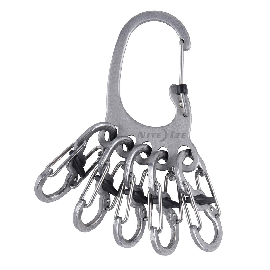NITEIZE Stainless Steel BigFoot Locker Carabiner Key Holder with Lock - D-Shaped All 3 Colors(Official Japan Product)