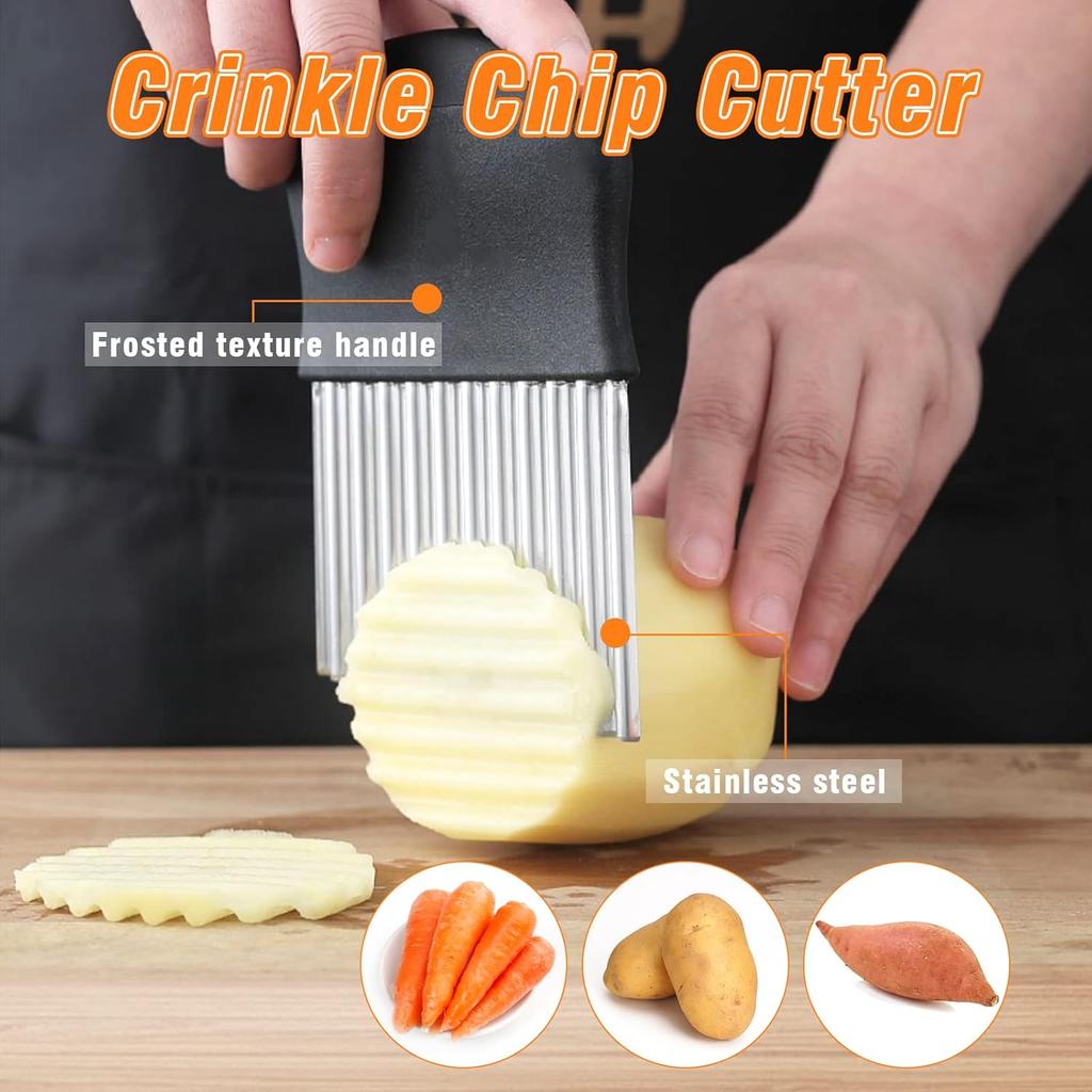 Wielofunkcyjny nóż kuchenny typu wave, idealny do krojenia ziemniaków, warzyw i owoców