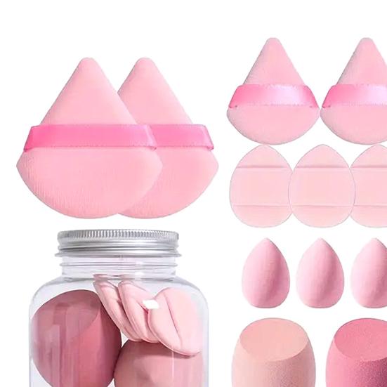14Pcs/Set Makeup Sponge Kit Latex-Free Foundation Blending Liquid Powder Cream Application Cotton Powder Puff Mini Beauty Sponge Makeup Tools