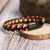 Trendy pánské šperky Červený pletený kožený náramek Černá magnetická přezka Náramky Punkový pánský náramek na zápěstí Pulsera Hombre Velkoobchod