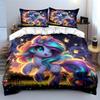 Enchanted Glowing Unicorn Flying At Night Printed Duvet Cover Set1 Duvet Cover+2 Pillowcasemulti Size Bedroom Bedding Decor