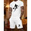 2026 Fashionable Casual Daily Versatile Set, Basketball Printed T-shirt and Shorts, Comfortable Two-piece Set for Going Out