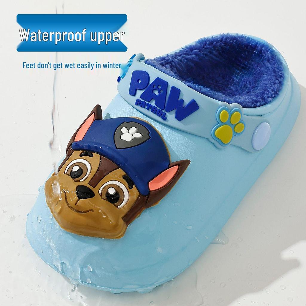 Paw Patrol Kids' Winter Slippers: Warm, Closed Heel, Anti-Slip, Waterproof Fur Shoes for Boys & Girls