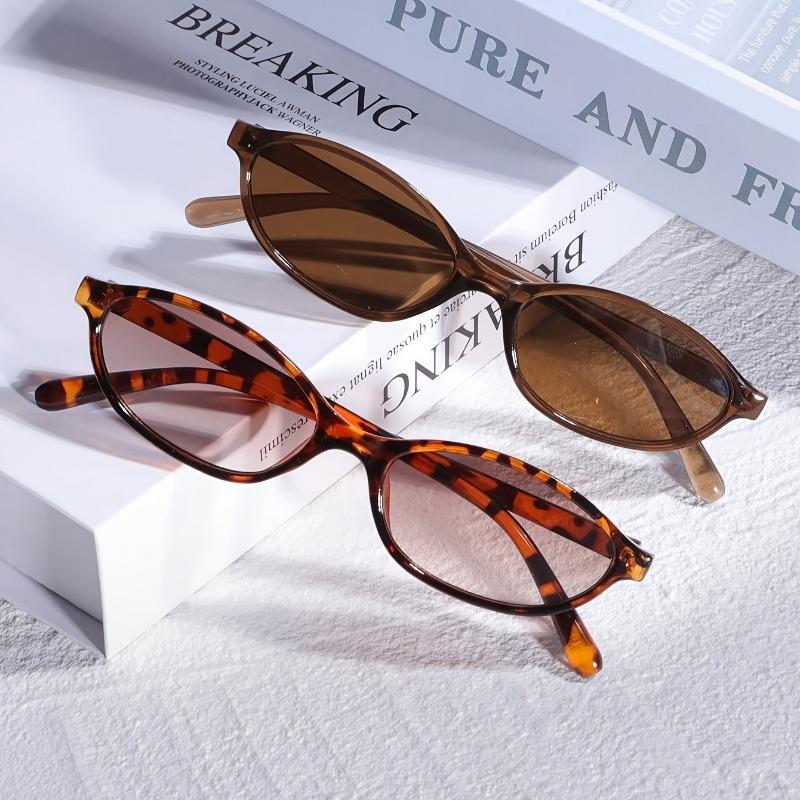 Stylish Unisex Oval Fashion Glasses - Small Frame Fashionable and Versatile Accessory for Everyday Style