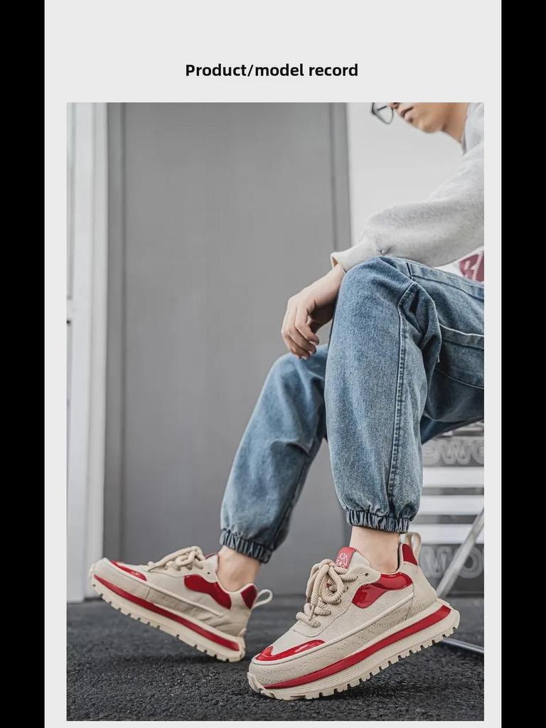 Trendy Herbst/Winter Chunky Sneaker für Herren: Sport- und Freizeitschuhe mit erhöhter Sohle im Forrest-Gump-Stil