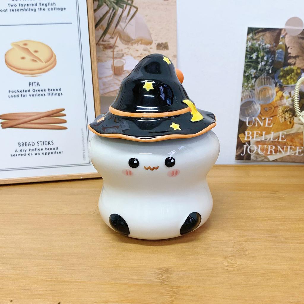 Ghost Mug with Lid Strange Cup Ceramic Gift for Girls Birthday Gift Children's Hand Gift Water Cup