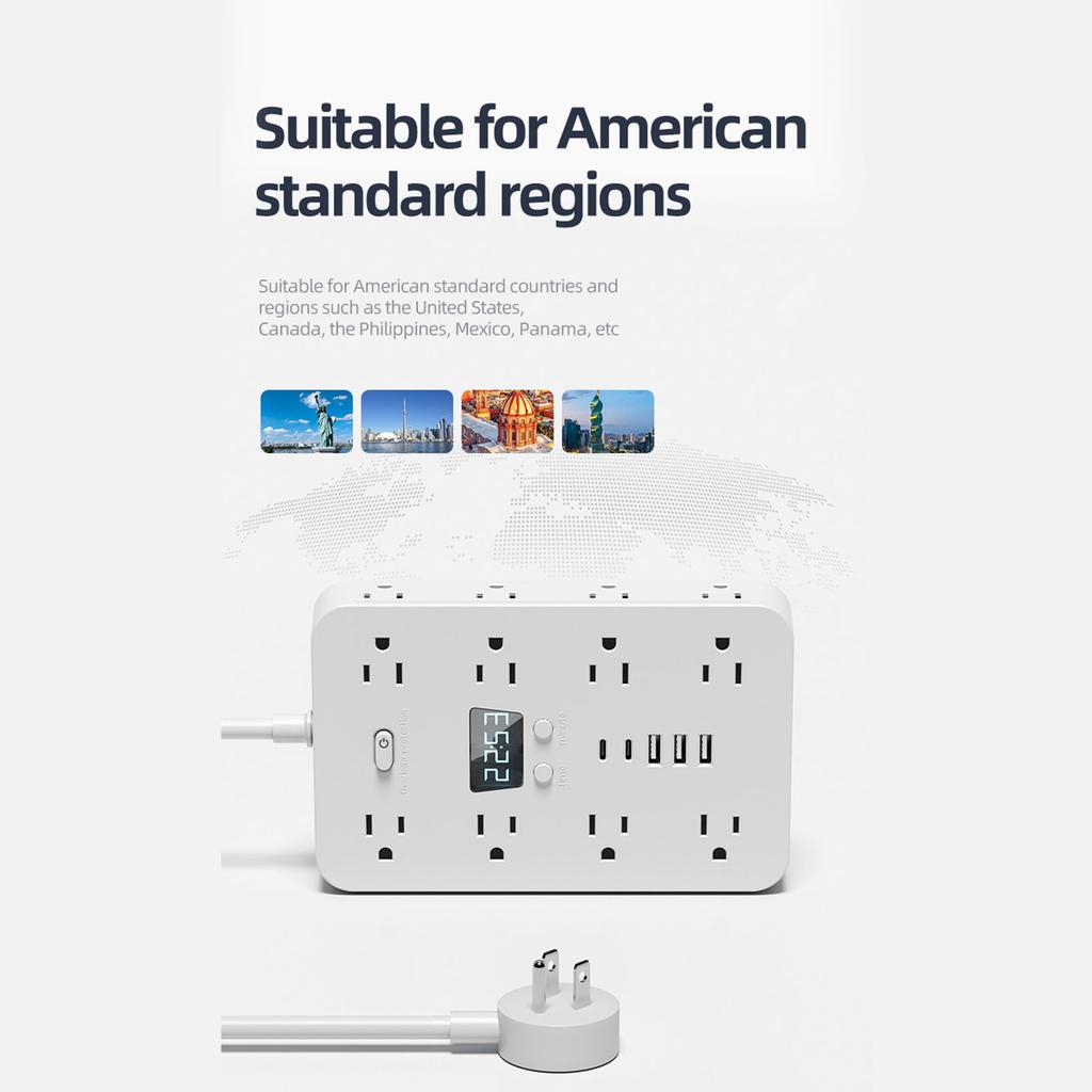 Household 16 Outlets Extender Double Side Outlet Power Strips With USB Port Desk Charging Station for Multiple Devices