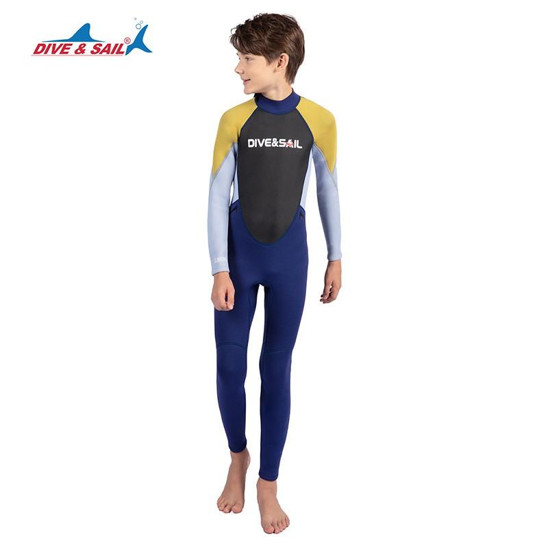 Diving Wetsuit Kids 2.5mm Full Body Long Sleeve Neoprene Suit Snorkeling Surfing Swimming Warmth Protection