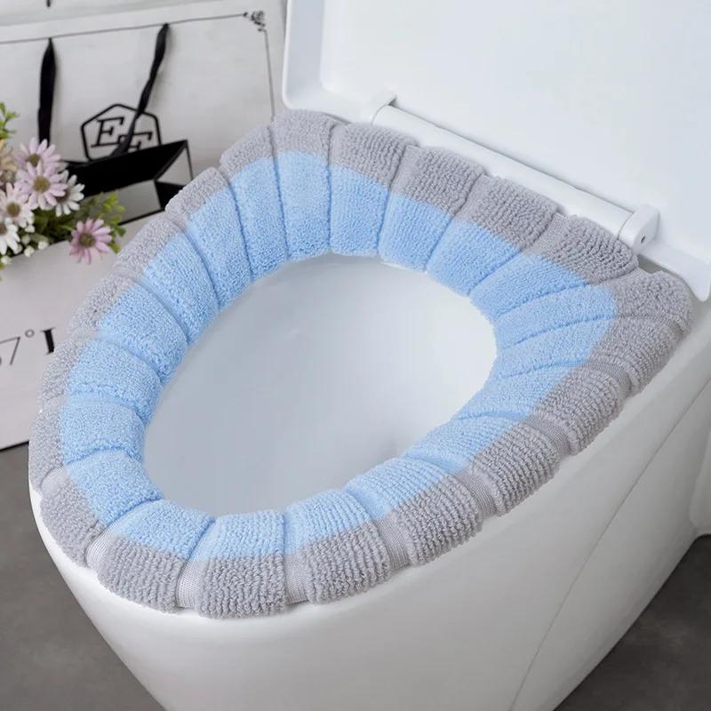1Pc Bathroom Toilet Seat Cover Soft Warmer Washable Mat Cover Pad Cushion Seat Case Toilet Lid Cover Accessories Bath Home