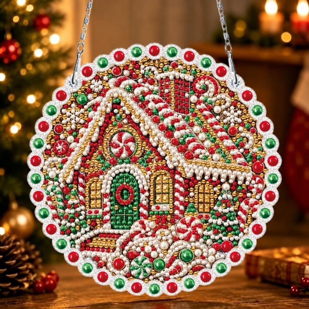 5D Christmas Diamond Painting Set DIY Craft Xmas Acrylic Pendant  Home Decoration
