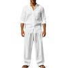 Linen Men's Casual Suit Loose Shirt and Pants Suit Men's Matching Sets Suits and Separates Tracksuits Man Clothes for Man