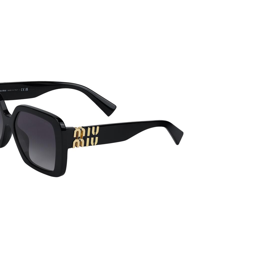 Miu Miu Logo Embossed Irregular Shape Sunglasses Women sunglasses Black 0MU10YS1AB5D156