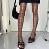 Black White Plaid Pattern Tights Pantyhose Thigh High Stockings Women Sexy Lingerie Y2k Slim Stockings JK Girls Tights Socks