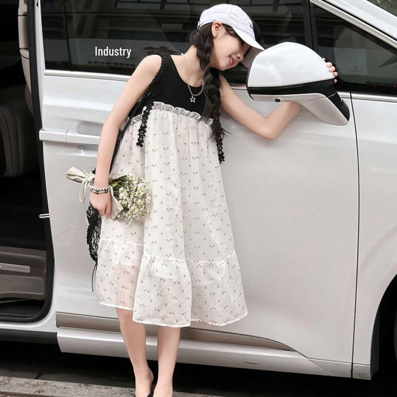 Girls' Summer Lace Princess Dress - Stylish Children's Vest Skirt
