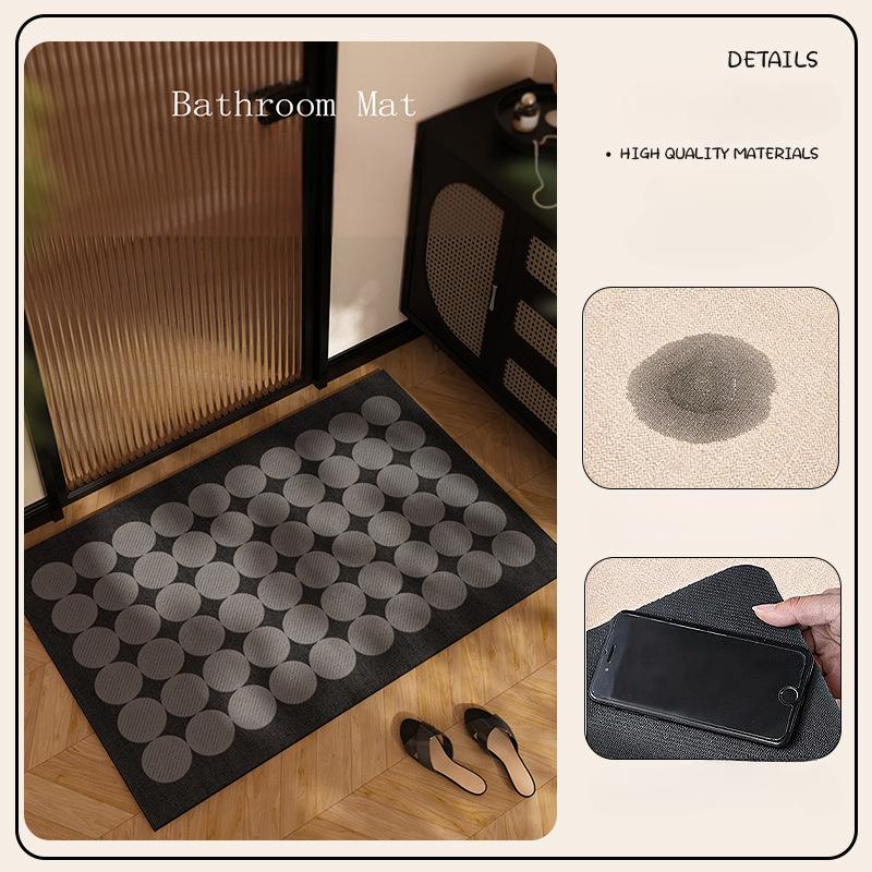 High-end Retro Printed Carpet Diatomaceous Earth Mat Bathroom Mat Water Absorbent Quick-drying Non-slip Mat
