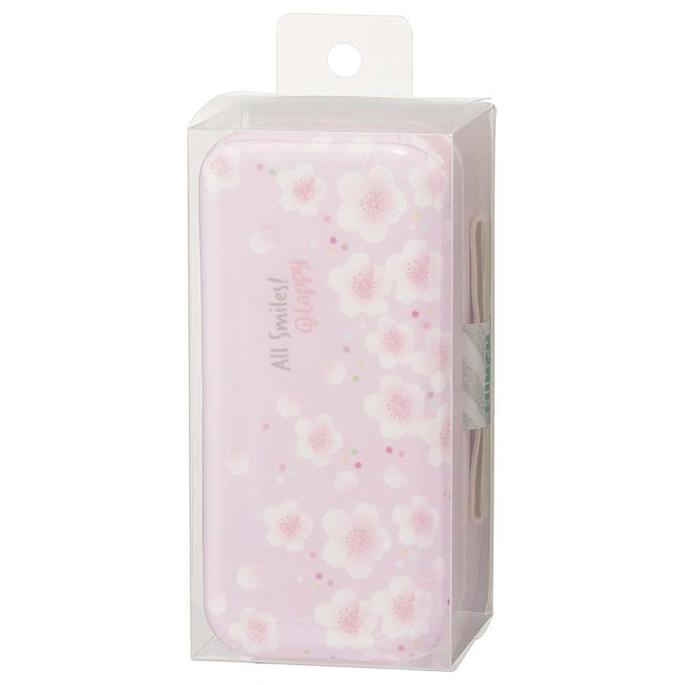 Skater Bento Cherry Blossom All Smile with Melamine Made in Box, Pattern, Design, 600ml, Chopsticks, Lid, Women's, Japan, SLBW6M-A